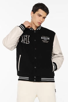 Harlem Soul Collegejacke schwarz