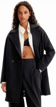 Desigual Stitch Woman Woven Overcoat schwarz