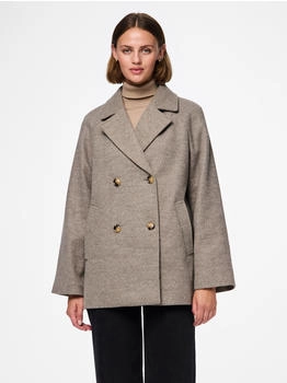 Pieces Kurzmantel 'PCMARBEL COAT NOOS' braun