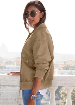 French Connection Blouson College-Kragen khaki