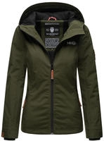 MARIKOO Damen Sportliche Outdoorjacke &Uuml;bergangs Regenjacke mit Kapuze Brombeere