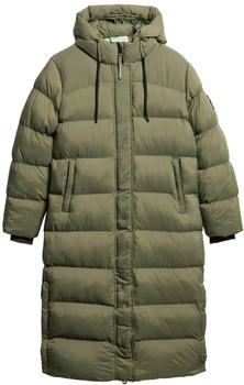 Superdry Langer Ripstop-Steppmantel blassolivgrün