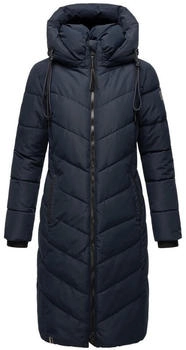 Navahoo Winterjas voor dames, warme winterjas, parka, winterjas, lang, gewatteerd, B976, Donkerblauw, L