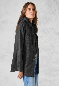 Cecil Overshirt Kapuze schwarz