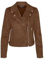 Vero Moda Bikerjacke "VMJOSE SHORT FAUX SUEDE JACKET GA NOOS" mit asymetrischem