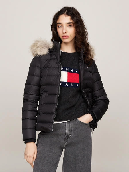 Fur Hood Daunenjacke Tommy Jeans Basic Hooded Down Jacket Hilfiger