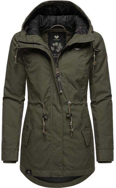 Ragwear Damen Winterjacke Warmer Kurzmantel mit Kapuze Monadis