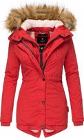 MARIKOO Damen Edler Wintermantel Winterparka mit Kunstfellkapuze Akira