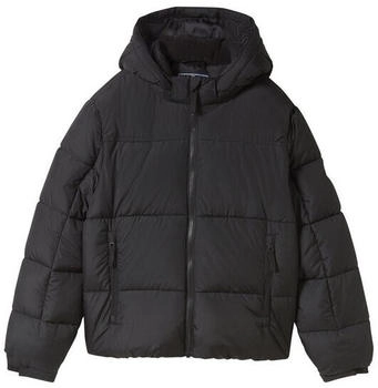 Tom Tailor Pufferjacke abnehmbarer Kapuze Schwarz