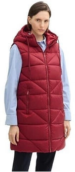 Tom Tailor Lange Weste mit Kapuze (1042907) deep red