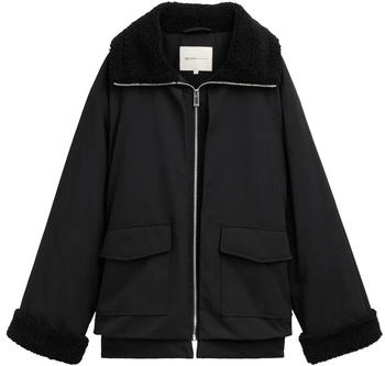 Tom Tailor Denim Hybrid Teddy Jacke deep black