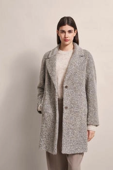 Bugatti Kurzmantel grau taupe 34% Wolle 22% Baumwolle 22% Polyacryl 20% Polyester 2% Elasthan