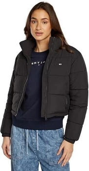 Tommy Hilfiger Pufferjacke Cropped Essential Puffer Kurz schwarz