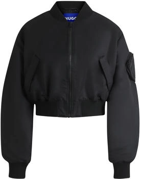 HUGO Wasserabweisende Bomberjacke mit aufgesetzter Happy Tasche - Style Foraia-1_B 50542360 Schwarz HUGO Wasserabweisende Bomberjacke mit aufgesetzter Happy Tasche - Style Foraia-1_B 50542360 Schwarz