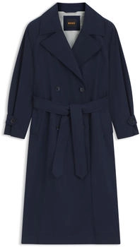 Hugo Boss Trenchcoat aus angerautem Gewebe mit Logo-Stickerei - Style C_Camina 50543216 Dunkelblau
