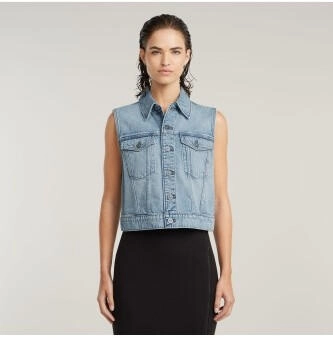 G-Star Shrunken Denim Weste hellblau sun faded cloudburst D24570-D536-G339