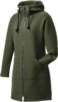 Mufflon Wollmantel Mu- Nika Kapuze W100 forest olivgrün
