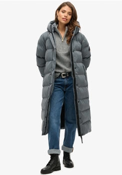 Superdry Steppjacke MICROFIBRE LONGLINE PUFFER JKT ebony