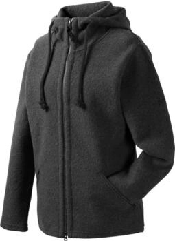 Mufflon Mu- Line W100 Wolljacke Kapuze anthra dunkelgrau