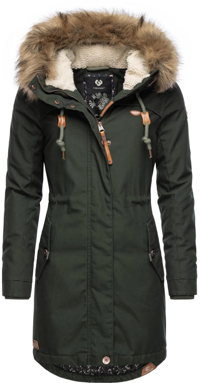 Pelz Parka Damen Oliv FrÃ¼hling Ragwear Damen Wintermantel Warmer
