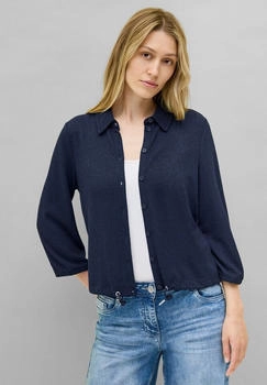 Cecil Leichte Crepe Jacke B323528 navy blau schwarz