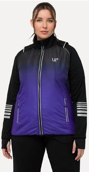 Ulla Popken Sweatjacke 2-in-1-Funktionsjacke Ärmel abnehmbar lila