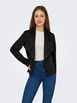 Only Kurzjacke 'ONLJOLINE FAUX SUEDE DRAPY JACKET OTW' schwarz