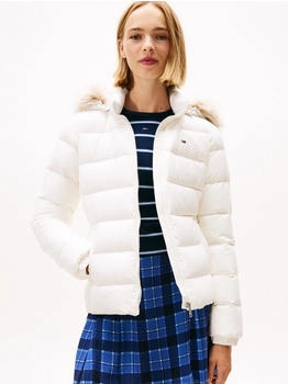 Tommy Hilfiger Faux Fur Kapuzen-Daunenjacke mit Passform (DW0DW18312) wei&szlig;