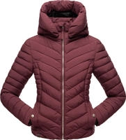 Marikoo Damen Steppjacke Kagomee mit Kapuze Rot