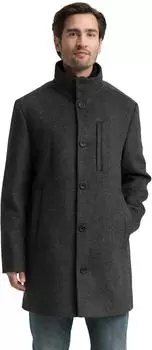 Tom Tailor 2-in-1 Wollmantel abnehmbarer Innenjacke (1046983) dark grey schwarz