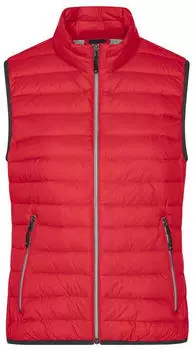 James & Nicholson Damen Daunen Steppweste (JN1137) red/silver
