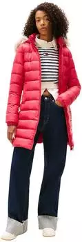 Tommy Hilfiger Essential Faux Fur Hooded Down Coat (DW0DW09060) vintage cerise