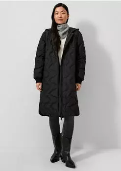 s.Oliver Wattierter Mantel mit geprägtem Muster schwarz 2185332.9999.