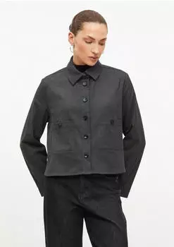 s.Oliver Boxy Flanell-Jacke im Relaxed Fit mit Brusttaschen grau 2185306.95W1.