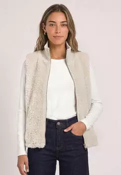 Street One Fake Fur Weste mit Strickdetails (A22031714955)