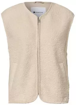 Street One Teddy-Weste mit Zipper und Corddetails (A220315) soft fawn beige
