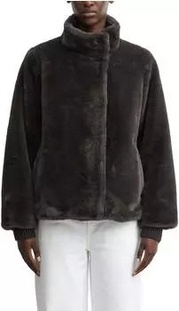 Comma Fake-Fur-Jacke mit Strickb&uuml;ndchen braun (2182370.8940)