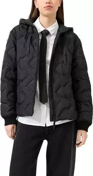 s.Oliver Wattierte Jacke mit geprägtem Muster schwarz 2179031.9999.
