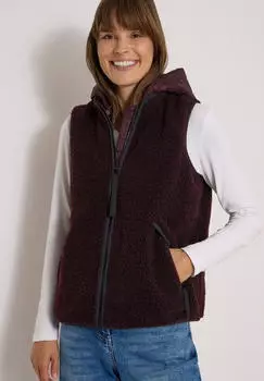 Cecil Teddy-Weste mit abnehmbarer Kapuze (B220319) berry red