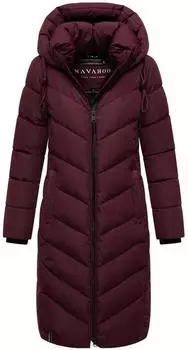 Navahoo B982 lange Stepp-Winterjacke mit Kapuze wine