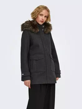 Only ONLBLAKE Hood Coat Langjacke (32479049) dunkelgrau