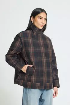 ICHI IHCRONTO Wintermantel (24755142) schwarz navy check
