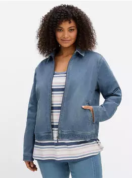 Sheego Jeansjacke mit Used-Effekten (224389) blue-bleached