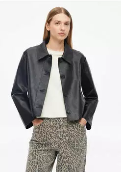 s.Oliver Regular Fit Kunstlederjacke mit Umlegekragen (2185641) schwarz