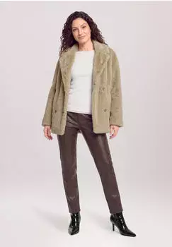 Cartoon Fellimitatjacke mit Reverskragen (59208927) taupe