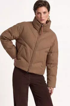 Rich & Royal Steppjacke aus Woll-Mix Regular Fit mit Stehkragen (2609-829) caffee latte