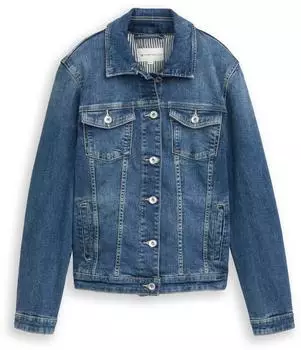 Tom Tailor Recycelte Baumwolle Jeansjacke used dark stone/blue denim (Damen) (1041047-10120)