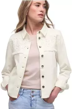 Street One Knopfleiste und Stickerei Jeansjacke ecru washed (Damen) (A21290717737)