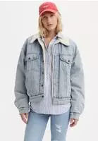 Levi's Jeansjacke Sherpa Trucker 90's A4435-0010 Blau Loose Fit Damen