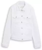 Tom Tailor 1050531_40488, TOM TAILOR Damen Jeansjacke mit Eingriffstaschen, wei&szlig;,
